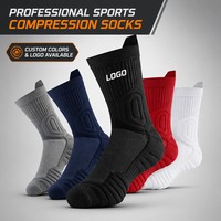 Chaussettes de travail mi-montantes de compression avec soutien de la voûte plantaire, très élastiques, pour le sport, le basketball et l'athlétisme, vente en gros
