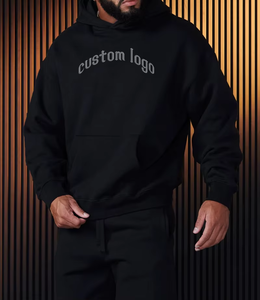 Sweat à capuche oversize 400-500 GSM, design épaules tombantes, impression en relief haute densité, qualité supérieure pour homme - Product Image 4