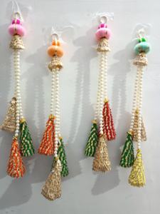 Perlas Étnicas con Borlas de Cono Latkan, Perfectas para Decoración de Fondo en Festivales como Diwali y Bodas, Decoración de Haldi, Mehendi o Sangeet - Product Image 5
