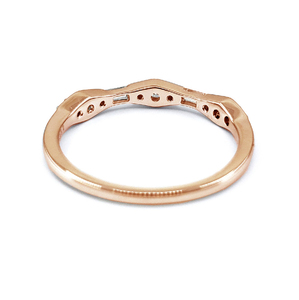 Bijoux sur mesure Logo laser Baguette véritable or rose platine de qualité supérieure et bague mince en diamant rond pour femme - Product Image 3