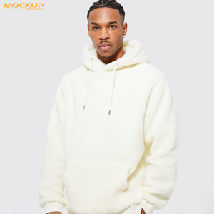 Haute qualité hommes polaire à capuche sur la tête à capuche pour hommes haute qualité chaud moelleux à capuche mâle - Product Image 5