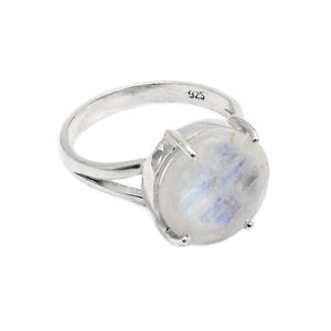 Pierre de lune arc-en-ciel naturelle 925 argent sterling forme ovale grosse bague bijoux faits à la main prix de gros usine fournisseurs en vrac - Product Image 1