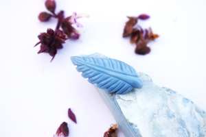 Natural Blue Opal Leaf Carving Loose Gemstone 20x10mm Yellow for Jewelry Making - Product Image 6