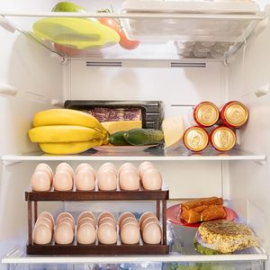 Un porte-oeufs en bois à double couche, plateau à oeufs en bois peut contenir 36 oeufs frais, plateau à oeufs farcis stockage d'oeufs pour oeufs frais, cuisine - Product Image 5