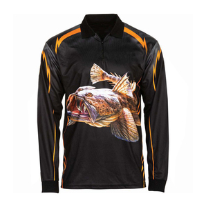 Polo de pesca de calidad superior Jersey sublimación de secado rápido de manga larga con cremallera Polo personalizado camisa de pesca - Product Image 5