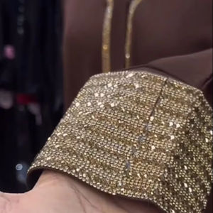 Women's Elegant Modest Diamond Chain Work Abaya Hand Embroidered Traditional Dubai Formal Dresses Breathable <b>Cloth</b> <b>Muslim</b> - Product Image 1