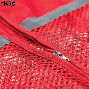 Chaleco de Seguridad Reflectante Rojo para Hombre, Ropa de Trabajo de Alta Visibilidad de Poliéster con Bolsillos - Product Image 5