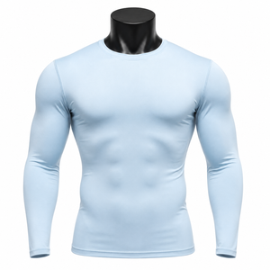 Custom Men’s Compression Shirt <b>Long</b> <b>Sleeve</b> Quick Dry Gym Fitness Tight <b>Base</b> <b>Layer</b> Activewear OEM ODM - Product Image 1