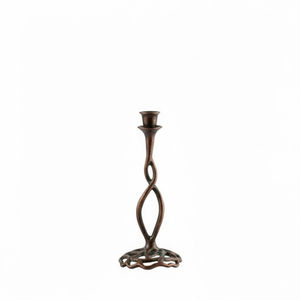 Bougeoir en métal torsadé de style vintage, finition cuivre brun, bougeoir pour table, décoration d'intérieur, accent décoratif unique - Product Image 1