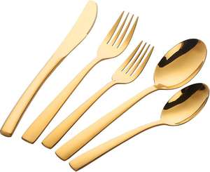 Juego de cubiertos de metal clásico para el hogar Hotel Restaurantes Cubiertos dorados y multicolores Cucharas elegantes Tenedores y palillos Juegos de cubiertos - Product Image 4