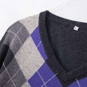 Suéter Argyle para hombre, peso ligero, superventas, tendencia superior, antiarrugas, tasa barata, suéter Argyle transpirable con alta calidad - Product Image 6