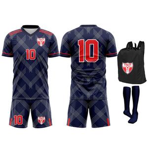 Maillots de football personnalisés en gros avec logo, unisexes, respirants, à manches courtes, ensemble uniforme de football de haute qualité, confortables pour l'entraînement - Product Image 2