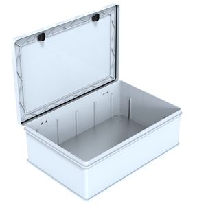 Boîtier en plastique ABS 400x600x242 mm IP65 blanc, moulé par injection, pour montage mural/panneau, boîte de distribution étanche - Product Image 3