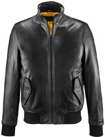 Veste noire en cuir de vache véritable pour homme, coupe ajustée, col montant, fermeture éclair, écologique