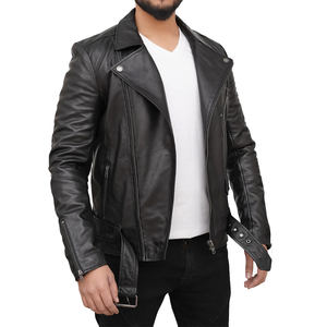 Chaqueta de Cuero para Hombre al por Mayor, Estilo Motero Casual Urbano, Prenda Exterior de Cuero Premium, Logotipo Personalizado, Proveedor Mayorista de Fábrica OEM - Product Image 4