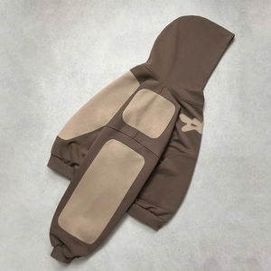 Personalizado moda juvenil elegante Patchwork Color bloqueado liso para imprimir hombres algodón pulóver Sudadera con capucha de gran tamaño pesado Sudadera con capucha - Product Image 3