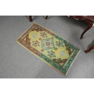 Alfombra de lana marrón amarilla estilo bohemio 1,9X3,3 pies tejido plano turco patrón de retazos de área grande para pasillo adolescente alfombra rectangular para habitación - Product Image 4