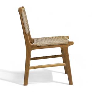 Juego de comedor de patio de madera maciza para todo clima de alta calidad, teca tejida resistente al sol, moderno para exteriores para hoteles, villas, silla de mesa de playa - Product Image 5