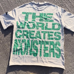 OEM personnalisé 100% coton hommes Streetwear T-Shirt solide motif DTG imprimé coupe ample manches courtes surdimensionné tissu tricoté - Product Image 2