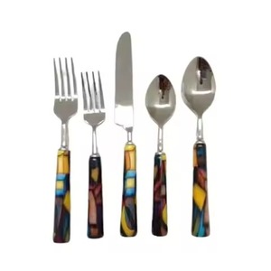 Cubiertos de Acero con Mango Azul Elegante y Cabeza Plateada, Cubiertos Premium Ideales para Restaurantes, Hoteles y Uso Doméstico - Product Image 6