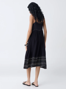Vestido acampanado bordado negro Bombay Paisley - Product Image 4