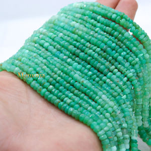 Compre cuentas de piedras preciosas curativas facetadas Rondelle de crisoprasa Natural de 4,5mm de 19 líneas de alta calidad para fabricante de joyas - Product Image 6
