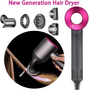 Sèche-cheveux ionique 5-en-1 avec accessoires magnétiques, moteur numérique haute vitesse, contrôle intelligent de la chaleur, multi-styler, rose/gris - Product Image 5