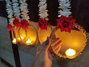 กุหลาบแดงประดิษฐ์ด้วยโกต้ากลม6นิ้วเทียนขนาดเส้นผ่าศูนย์กลางพวงมาลัยแขวนจากดอกมะลิประดิษฐ์สำหรับงานแต่งงานและตกแต่งบ้าน - Product Image 6