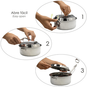 Stainless Steel Lunch Box with 2 Plates (16 cm). - Product Image 4