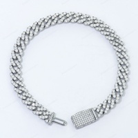 Bracelet Miami Cuban en Moissanite 6 mm 7 pouces pour homme, en argent sterling massif, bijoux hip-hop, idéal pour les fêtes, qualité supérieure, clarté VVS, certifié GRA