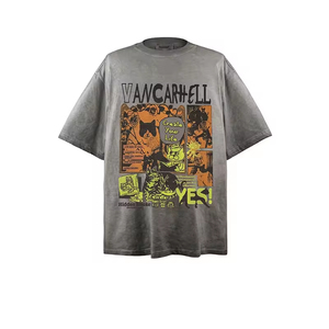 Premium Quality Men Acid Washed Oversized Cotton <b>Tshirt</b> Customized Printing Logo Breathable Comforts Summer T-Shirt - Product Image 1