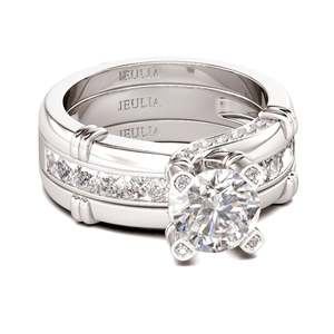 Ensemble de bagues interchangeables en argent sterling Jeulia - Coupe ronde - Occasion mariage - Product Image 3