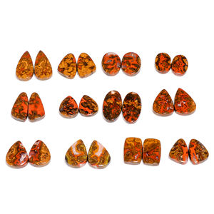 Paire d'agates marocaines naturelles Cabochon de pierres précieuses en vrac Vente en gros de pierres précieuses naturelles en vrac Fabrication de bijoux - Product Image 5