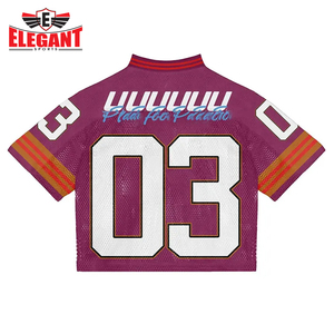 Chemise en maille surdimensionnée Maillot de football 100% polyester T-shirt personnalisé avec nom de l'équipe T-shirt de sport d'été à épaules tombantes - Product Image 4