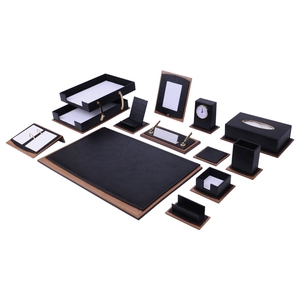 Star Luxury 14 Pieces Leather and Wooden <b>Desk</b> Organizer Set - Product Image 3