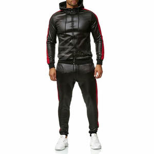 Chándales de cuero con logotipo personalizado de talla grande para uso en exteriores para hombre, chándal de cuero con material duradero de último estilo para hombre - Product Image 3