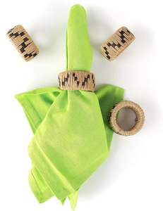 Lista de los principales patrocinadores, servilleteros, decoración de mesa de Hotel, servilleteros tejidos a mano, Juego de 4 anillos de tejido para el hogar y la cocina - Product Image 1