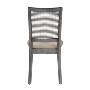 루시우스 등나무 등 베이지 좌석 우드 다이닝 체어, <span class=keywords><strong>2</strong></span> 종 세트, 앤틱 그레이 - Product Image 4