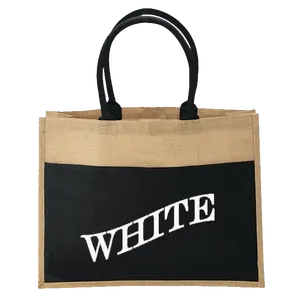 Tote Fashion printing jute bags gift bags shopping bags with zipper and inside pocket made in India West Bengal