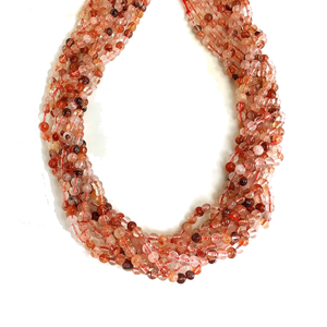 Collier en cristal naturel, perles de quartz de feu lisses, pierre rouge polie, bijoux, brin lâche, grossiste en pierres précieuses pour la guérison - Product Image 6