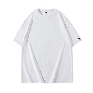 เสื้อยืดสำหรับผู้ชายเสื้อยืดวินเทจสีขาวโอเวอร์ไซส์ผ้าคอตตอนสีขาว - Product Image 6