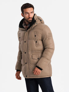 Doudoune longue de haute qualité personnalisée OEM pour hommes avec poches à pression Veste d'hiver à capuche pour hommes - Product Image 4