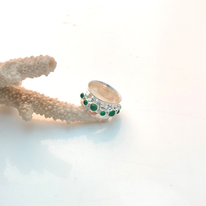 Bague de fiançailles et de mariage en argent sterling 925 avec onyx vert multi-vertiges, sertie clos, style bohème, bijoux fins pour femme, anniversaire - Product Image 4