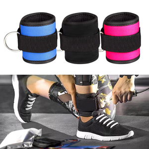 Sangles de cheville en cuir personnalisées pour la gym et le fitness, avec réglage par anneau en D, support pour machine à câble, attelle de pied rembourrée, protection professionnelle unisexe - Product Image 4