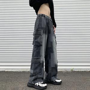 Vintage Side Striped Straight Jean High Street Wash Blue Baggy Denim Pantalones Hip Hop Moda Jeans Hombre - Product Image 4