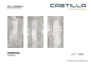 Moderno Europa 600X1200MM Azulejos de porcelana esmaltada Marmosa Indigo Acabado brillante Antideslizante Antibacteriano Paredes interiores Baño - Product Image 2