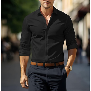 Camisas de vestir de alta calidad para hombre, transpirables camisas de manga larga con botones para hombre, camisa Formal de negocios - Product Image 3