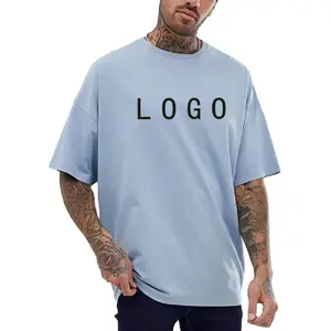 Atacado T-shirt Para Homens LOGO Personalizado Oversize GYM T-shirts dos homens Drop Shoulder sublimação impressão Digital