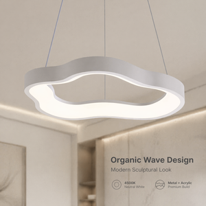 โคมไฟระย้าโลหะทันสมัย ​​27W LED ปรับแสงได้ 3 สี พร้อมรีโมทคอนโทรล สำหรับห้องรับประทานอาหารและห้องนั่งเล่น ตกแต่งบ้าน - Product Image 2