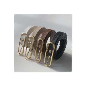 4-Piece Wide <b>Gold</b> Buckle Thin Women's <b>Belt</b>, Jacket <b>Belt</b>, <b>Dress</b> <b>Belt</b>, Shirt <b>Belt</b> - Mixed - Product Image 4